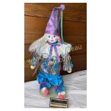 Betty Jane Carter porcelain clown doll white hair