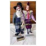 2 porcelain clown dolls