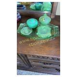 Green depression uranium dresser tray with p