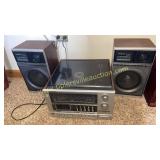 Vintage sound sign record player, cassette player