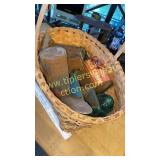 Split oak basket with advertising and primitives
