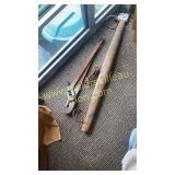 Single tree and unusual large pipe wrench