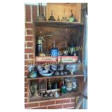 Collection of old oilers and gulf glasses crates