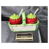 Strawberry jelly jars