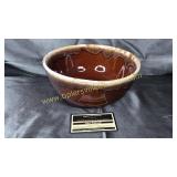 Brown drip mixing bowl
