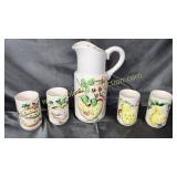 Vintage juice set has a few chips