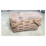 Wooden picnic basket