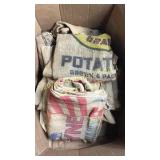 Box of burlap sacks