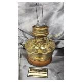 Brass and wood Aladdin oil lamp base