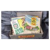 Green stamps and top value stamps in cigar box