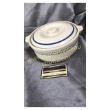 Small stoneware covered dish