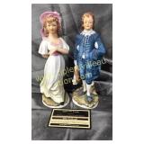 Lefton pinky and blue boy figurines