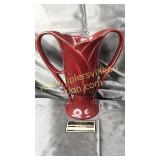 Vintage pottery vase with handles