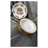 6 Limoges bowls and Spode saucer