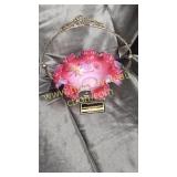 Fenton bride basket hand painted cranberry