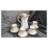 Handpainted Nippon chocolate set fir 4 with 2