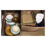 2 boxes of kitchen and glass