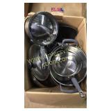 Box with kitchenAid cookware