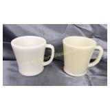 Fire king ivory mug and unmarked mug