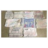 9 old feed and seed sacks