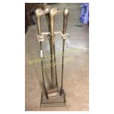 Brass duck fire place set