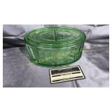 Oval green depression refrigerator glass