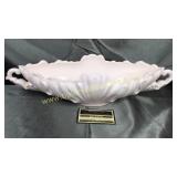 Shell pink milk glass gondola fruit bowl