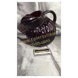 Ruby red swirl pitcher with ice lip