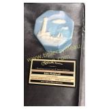 Small blue incolay trinket box signed