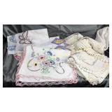 Group of hand made linens