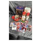 St. Louis cardinal bobble heads, autographs, 50