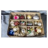 Box of vintage Christmas ornaments-mercury glass