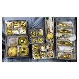 Box of vintage mostly glass Christmas ornaments