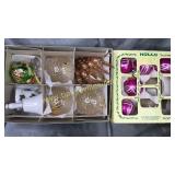 2 boxes Christmas ornaments and bells-some blown