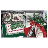 4 awesome vintage Christmas tablecloths and set