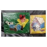 2 vintage wooden children