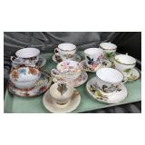 9 cups and saucers several bone china