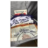 Vintage US navy banners in cigar box