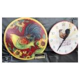 Rooster clock and lazy susan