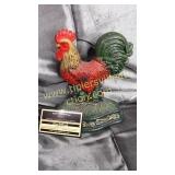 Cast iron rooster door stop