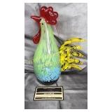 Art glass rooster