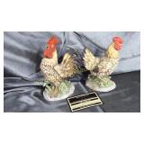 Pair of chicken figurines