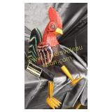 Large wood carved sitting rooster