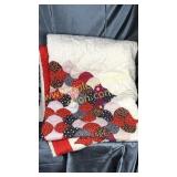 Homemade quilt red border