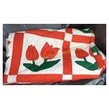 Homemade tulip quilt