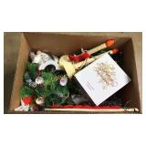 Box of vintage Christmas decor