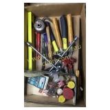 Box with tools pruner and hardware