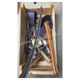 Wooden box with old tools