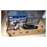 Box with bolt bins and hardware