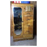 Beautiful Art Deco waterfall armoire chest very